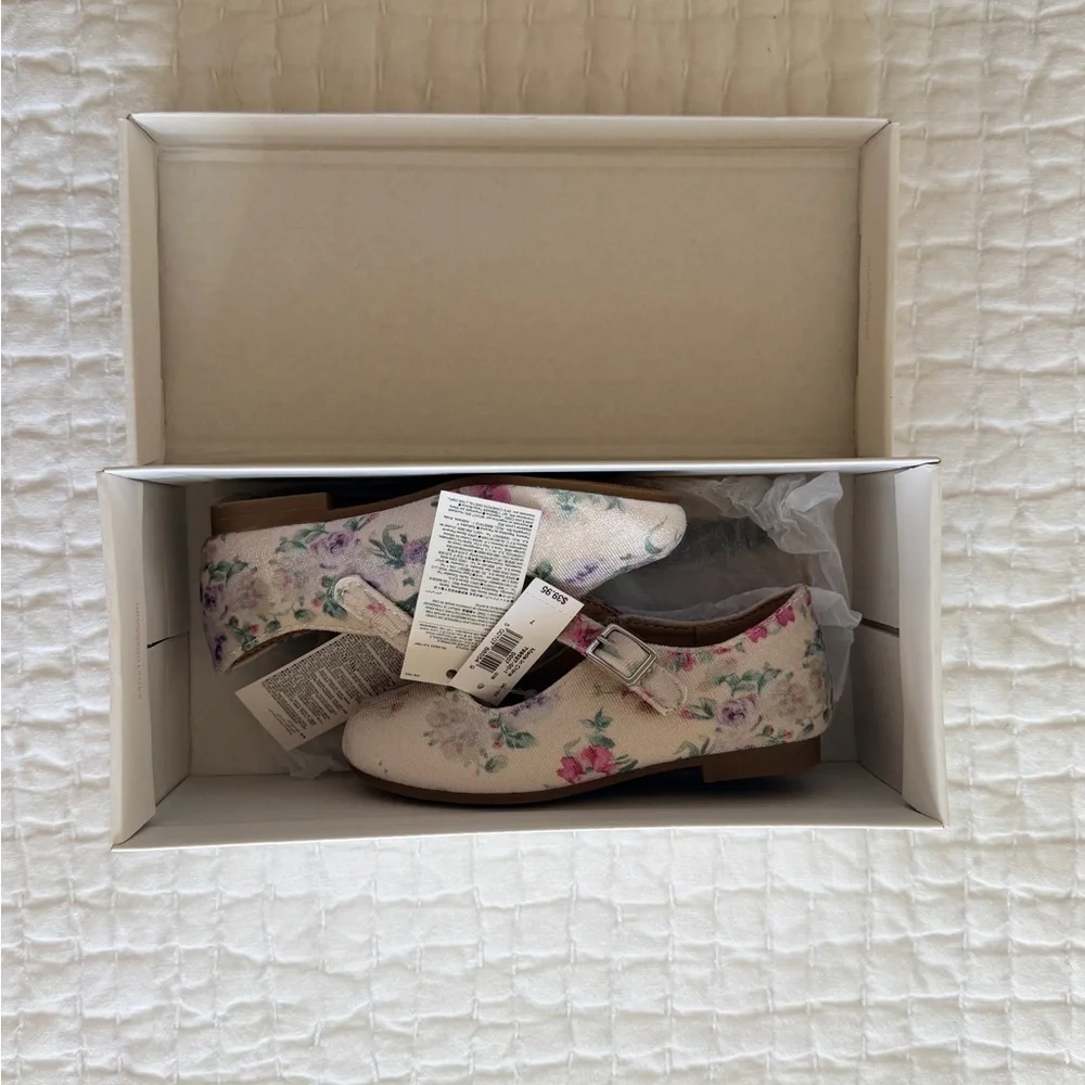 GAP x LoveShackFancy Toddler Girl 7 Mary Jane Floral Shoes NWT